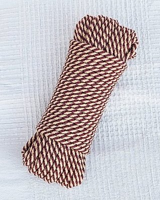 Cuerda PES yembé 5 mm Espiral Burdeos / beige 20 m