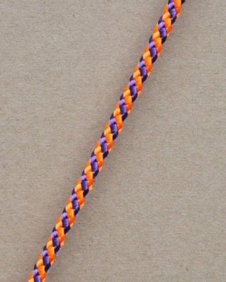 Cuerda PES yembé 5 mm Diagonal Naranja fluo / violeta 100 m