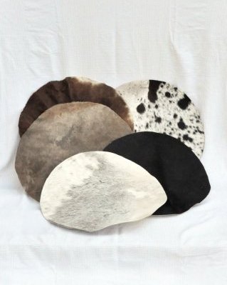 Paquete 5 pieles de bovinos tambor yembé con pelo degradadas M