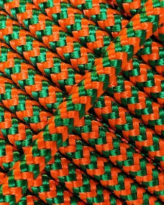 Cuerda PES yembé 5 mm Espina de pez Naranja fluo / verde 20 m