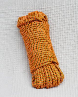 Cuerda PES yembé 5 mm Espina de pez Naranja fluo / verde 20 m