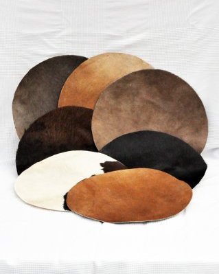 Piel de buey / vaca tambor gruesa con pelo L