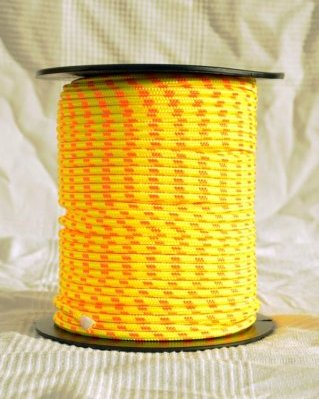 Cuerda PES yembé 6 mm Amarillo fluo / naranja 100 m